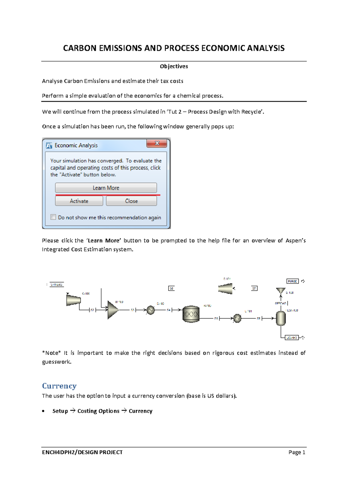 Design IV Aspen Simulation tutorial 3 and 4 2022 - CARBON EMISSIONS AND ...