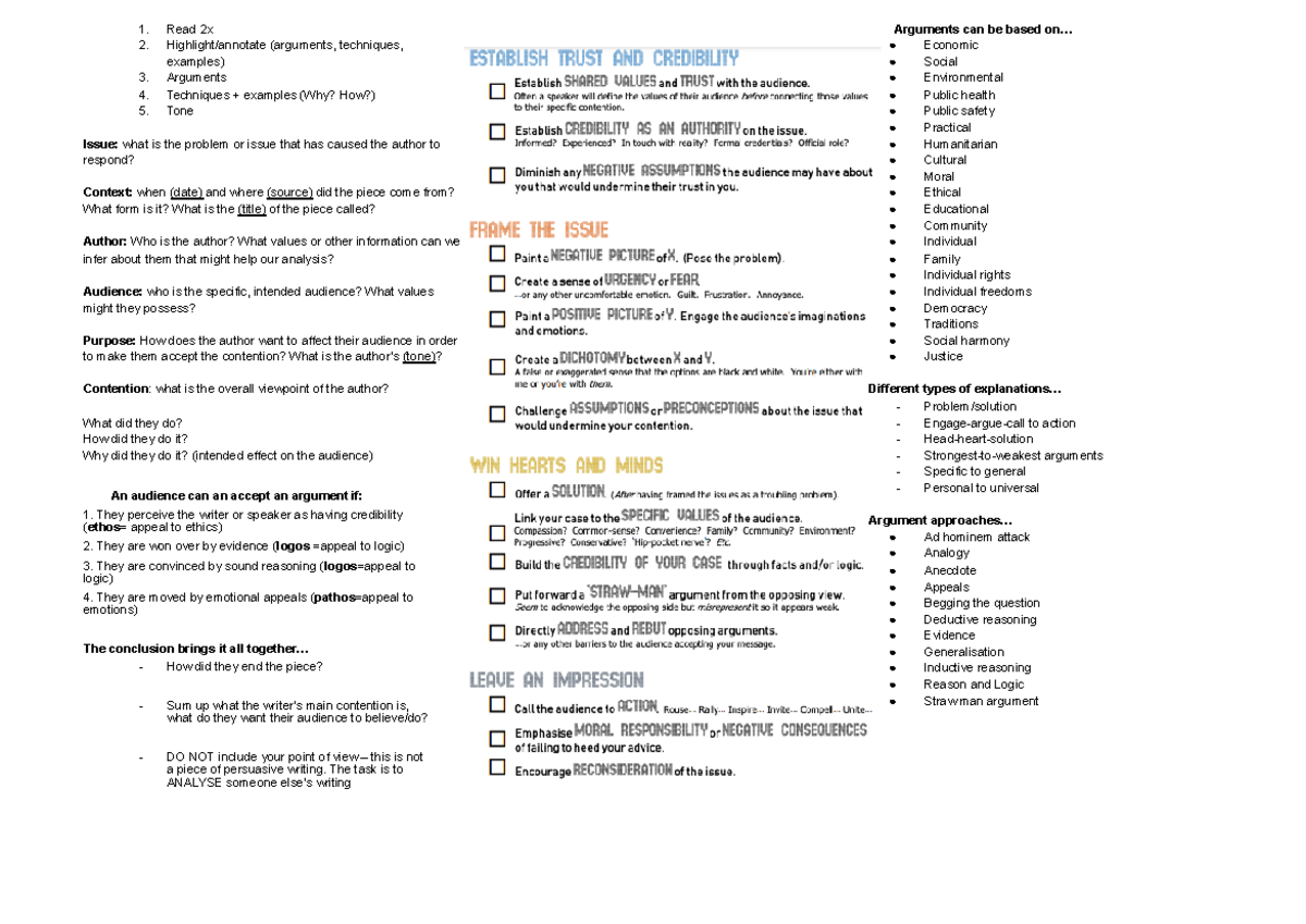Simple Language Analysis Cheat Sheet - Read 2x Highlight/annotate ...