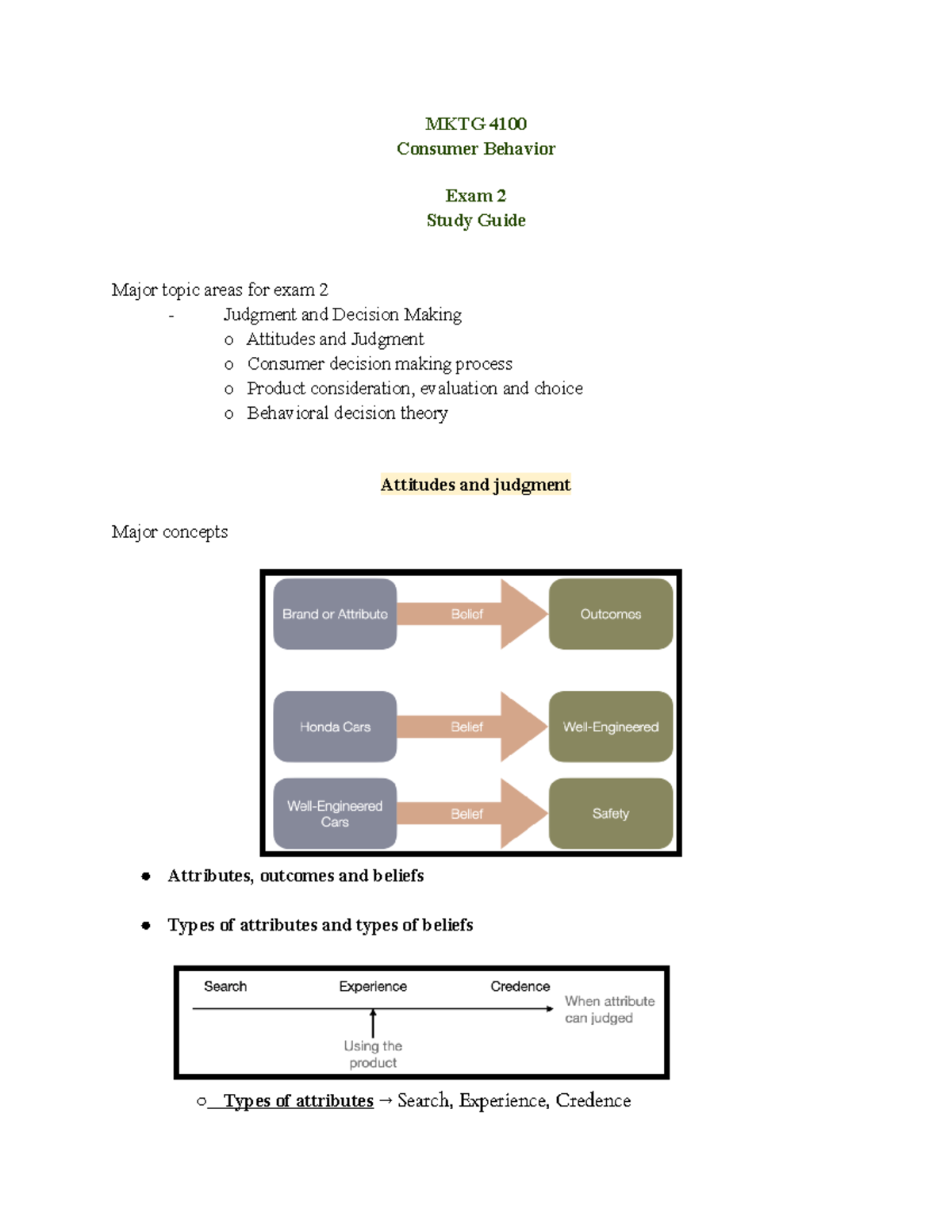 CB Exam 2 Study Guide - MKTG 4100 Consumer Behavior Exam 2 Study Guide ...