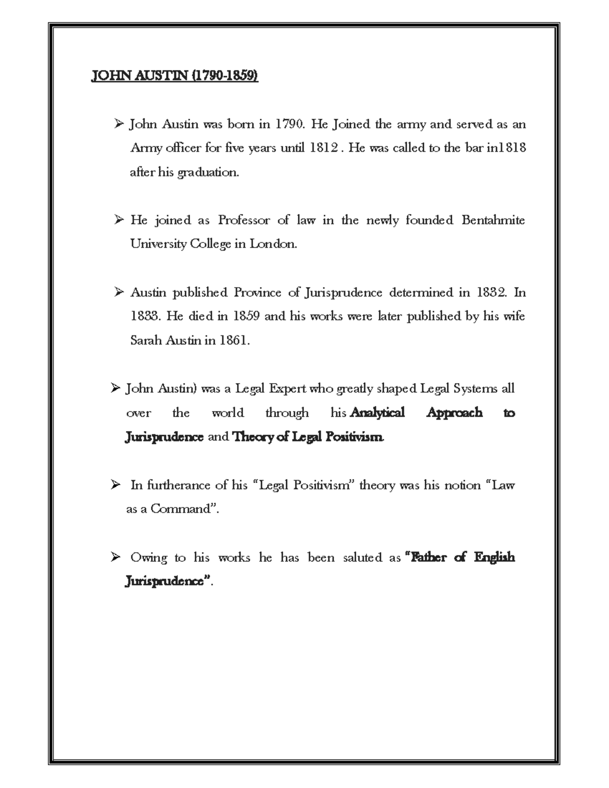 Austin Theory - Grade: A - JOHN AUSTIN ( 1790 - 1859 ) John Austin Was ...