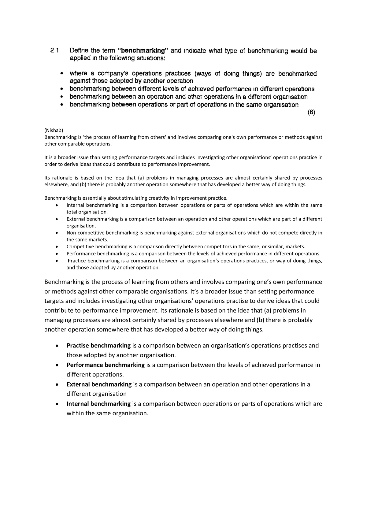 MNO3701-mno Exam Questions And Answers Final-2 - (Nishab) Benchmarking ...