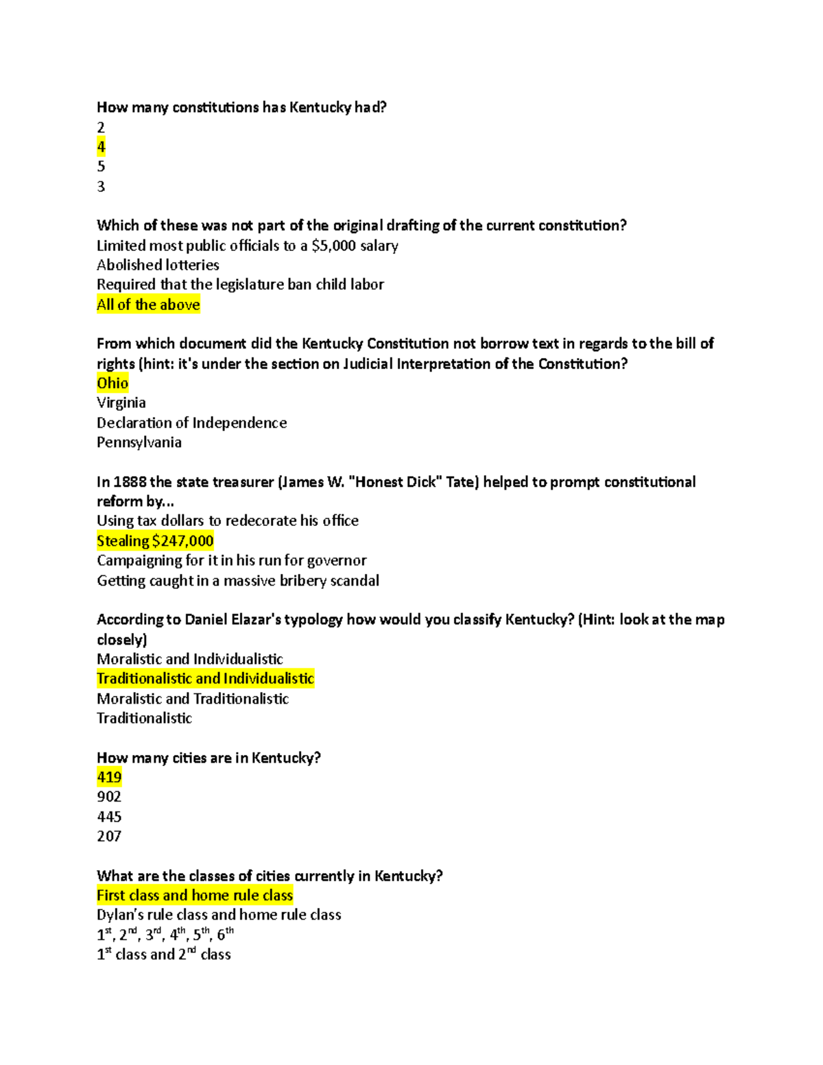 Ps 557 quiz answers lecture notes the first few quizzes how many