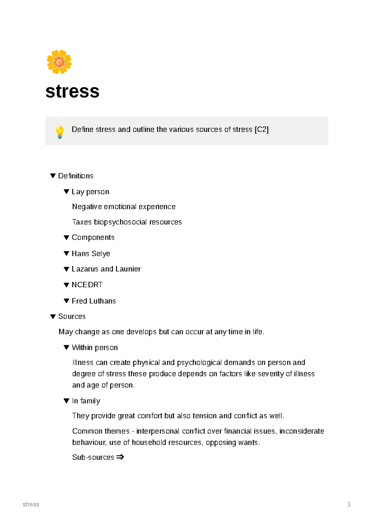 Stress 1 stress Define stress and