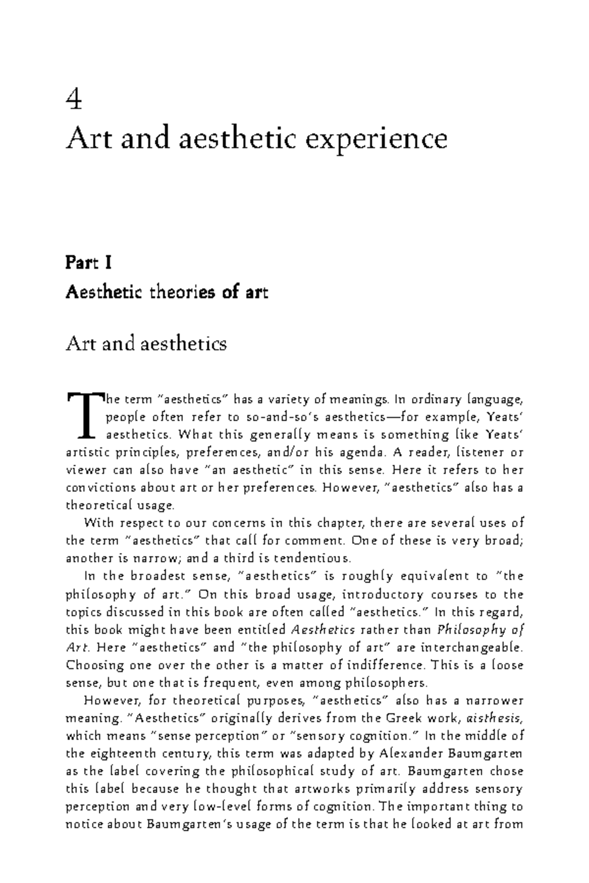 Aesthetic Theory of Art - 4 Art and aesthetic experience PPPPPart Iart ...