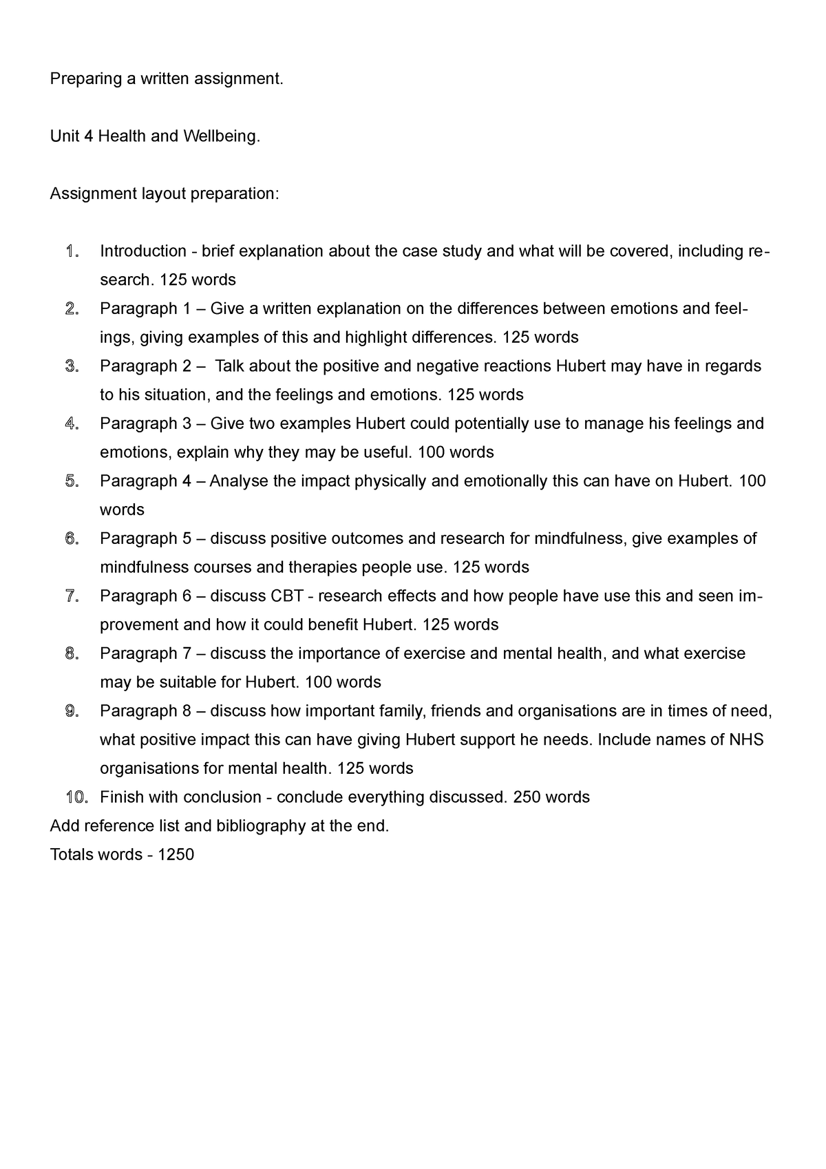 Writing An Essay Unit 3 Preparing A Written Assignment Unit 4 Health And Wellbeing 3216