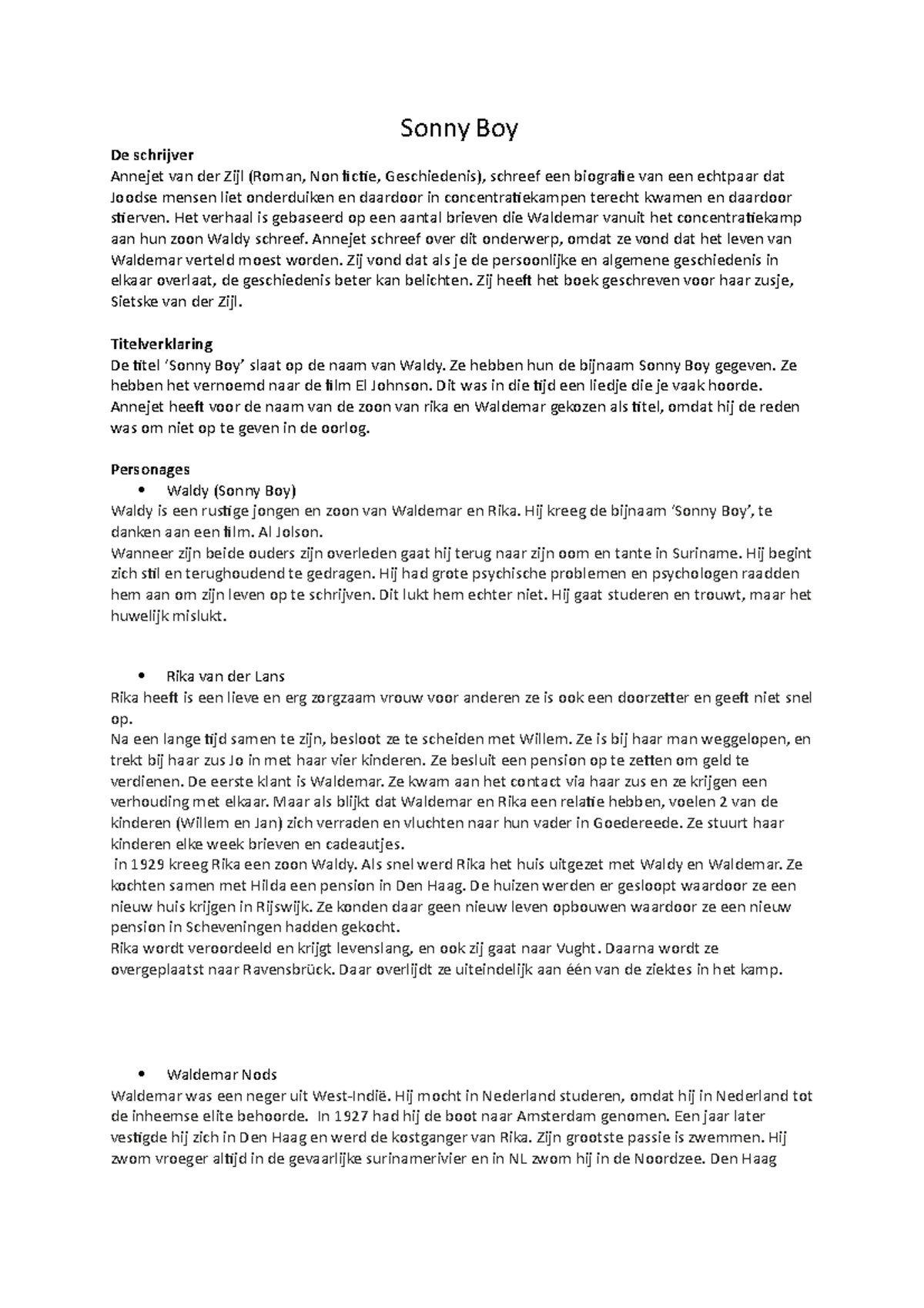 Sonny boy - Sonny Boy De schrijver Annejet van der Zijl (Roman, Non
