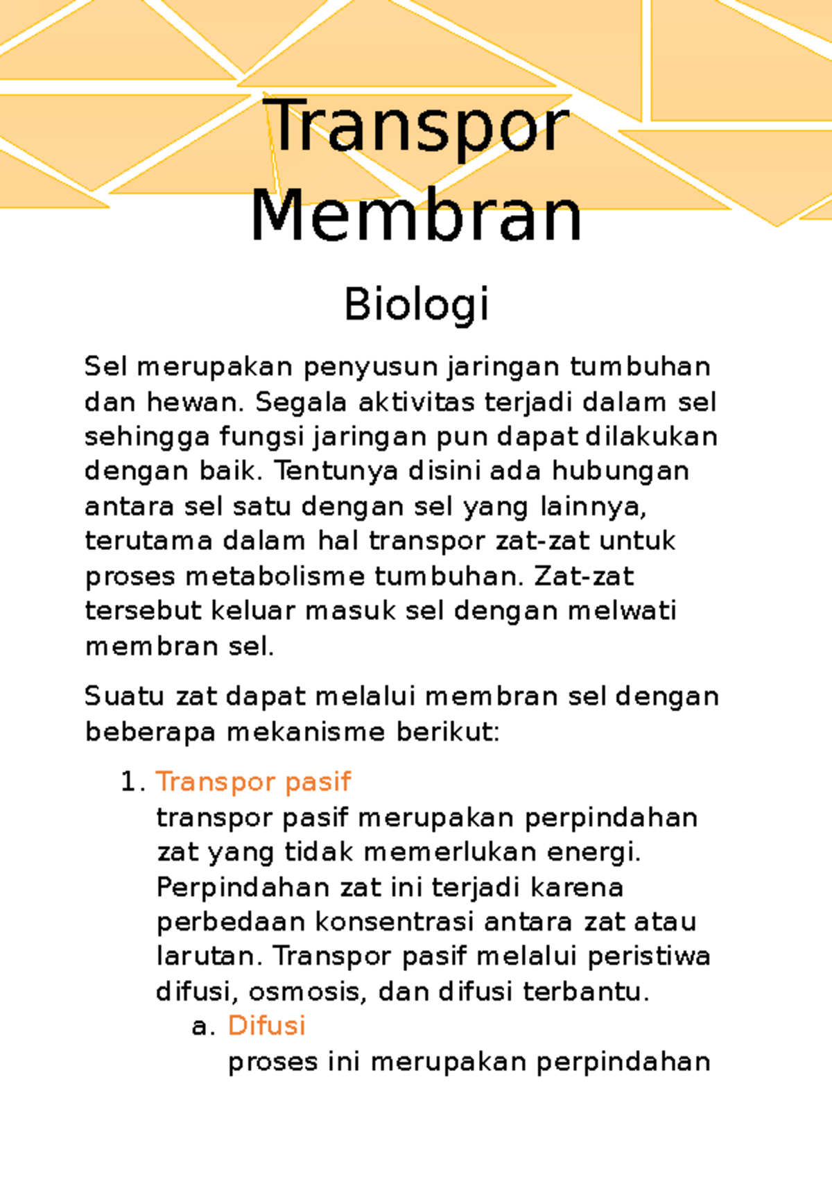 Transpor Membran - Transpor Membran Biologi Sel merupakan penyusun ...