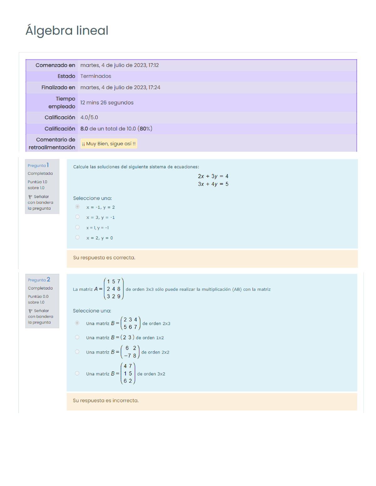 Álgebra Lineal Modalidad De Exámenes Semana 1 - Algebra Lineal - Studocu