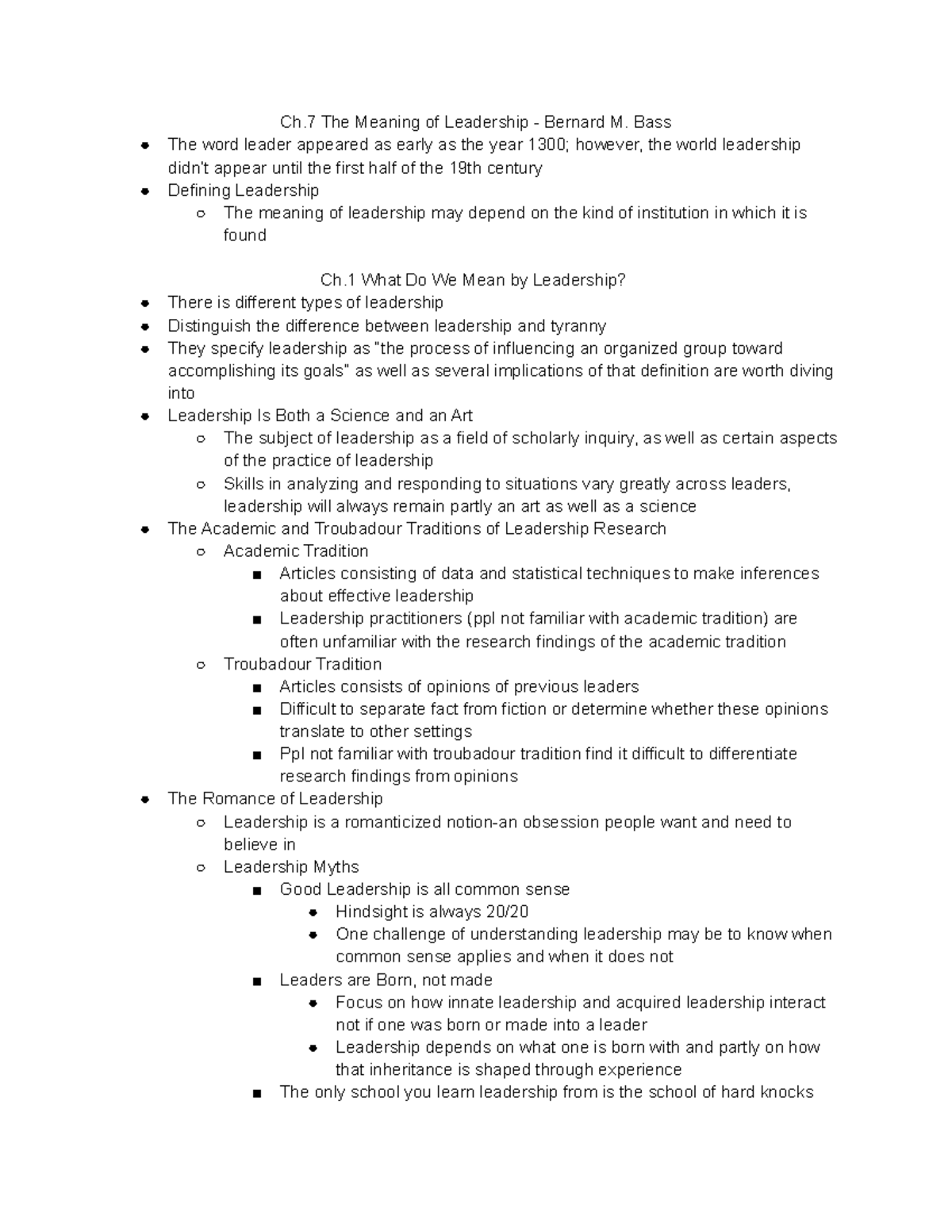 08 30 LDSP Reading Notes - Ch The Meaning of Leadership - Bernard M ...