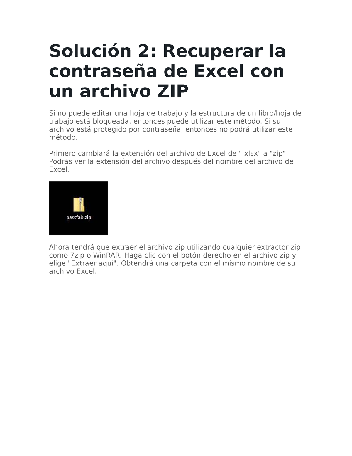 Recuperar clave de excel Solución 2 Recuperar la contraseña de Excel