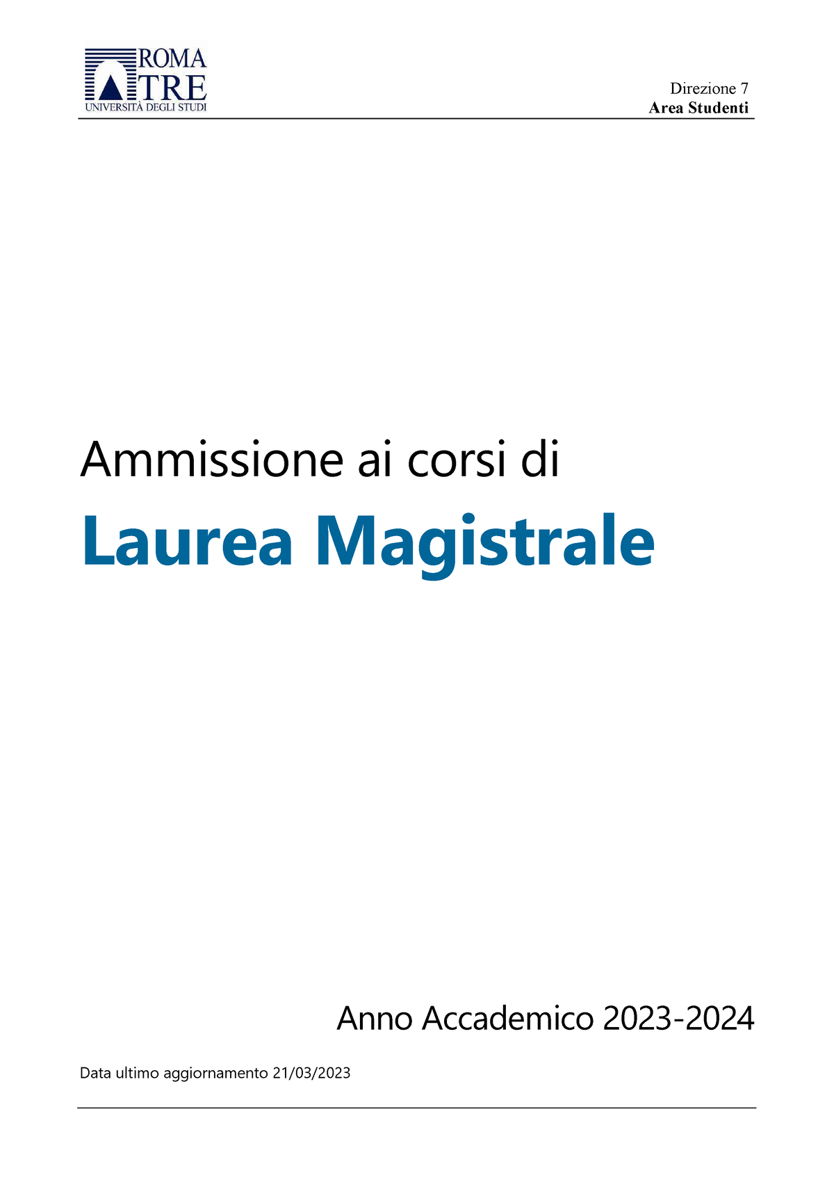 Bando-AA-2023-2024 LM - Area Studenti Ammissione Ai Corsi Di Laurea ...