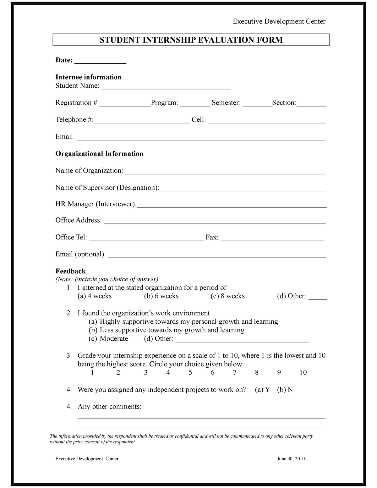 Internship Evaluation Form Student Executive Development Center   Thumb 1200 1553 