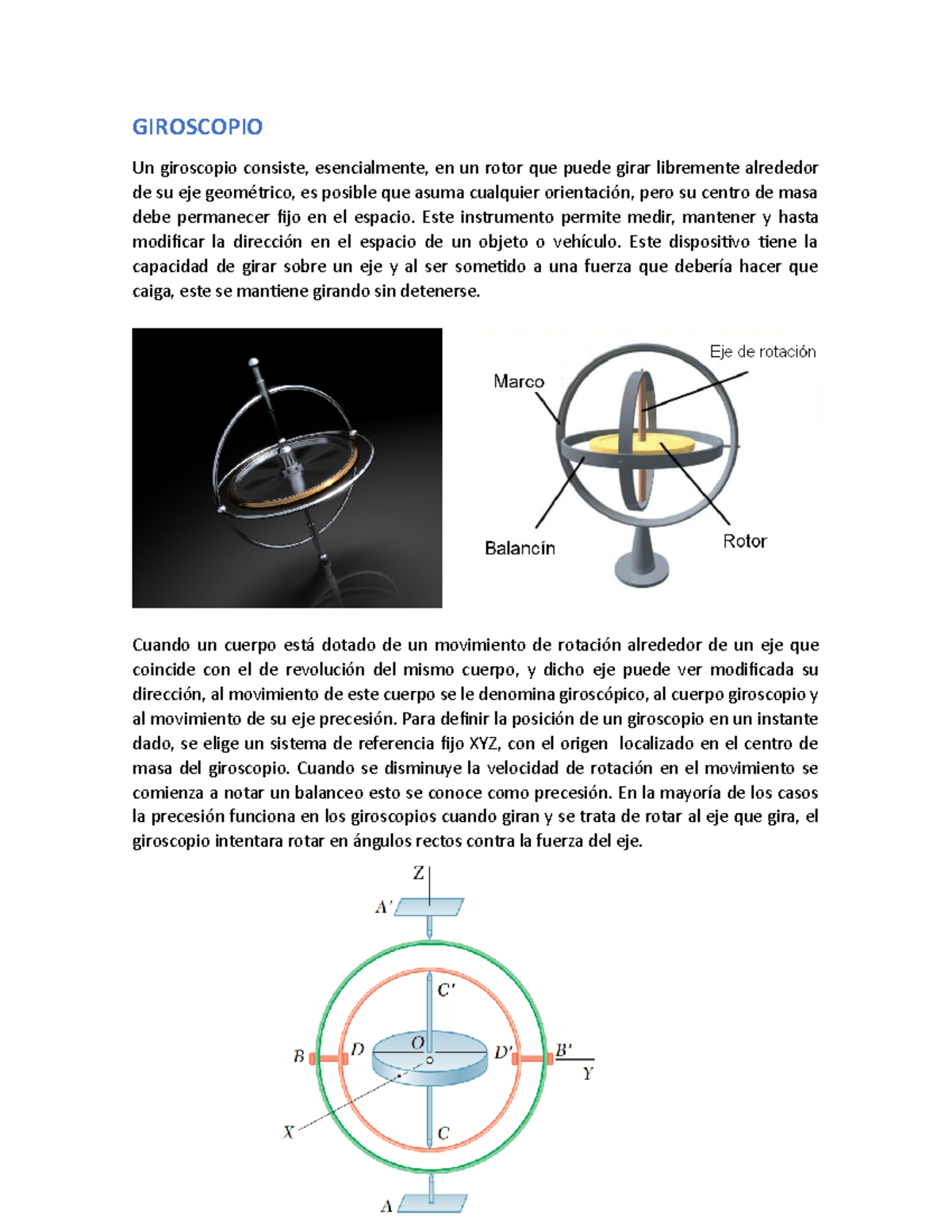 Giroscopio (Características, Grados de Libertad, Aplicaciones ...