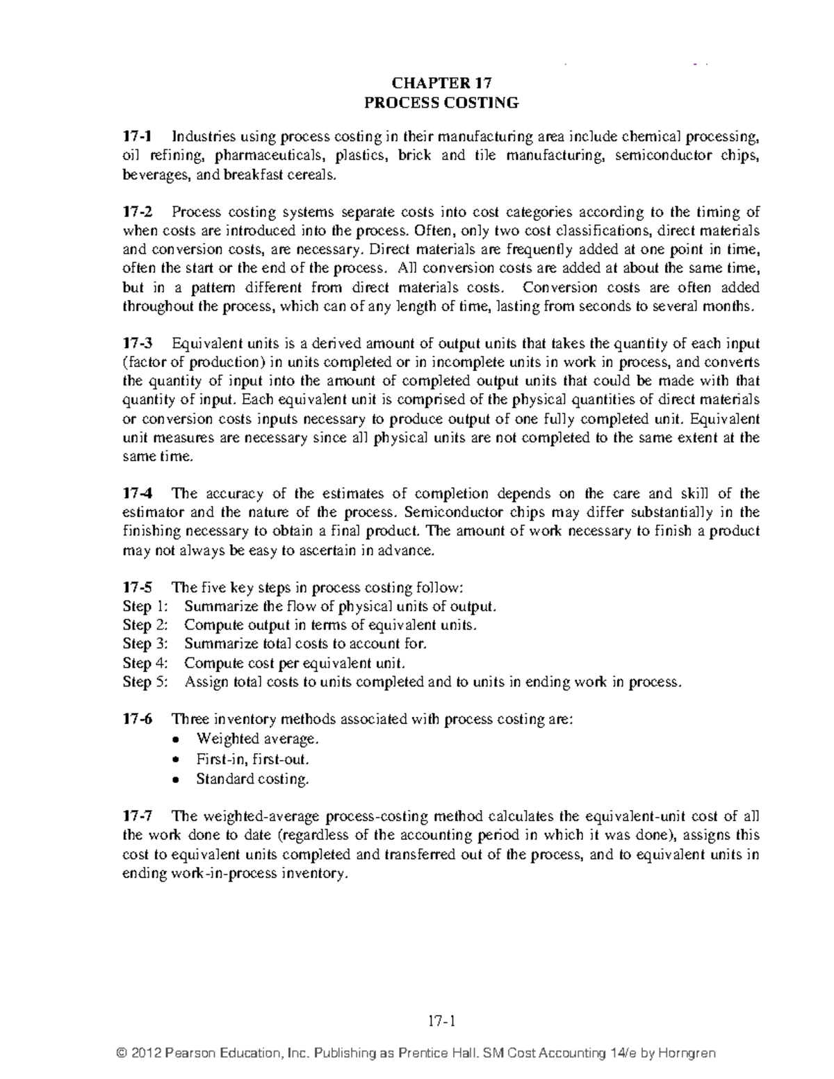 Solution Manual Cost Accounting 14E by Horngren 17 chapter - 17 ...