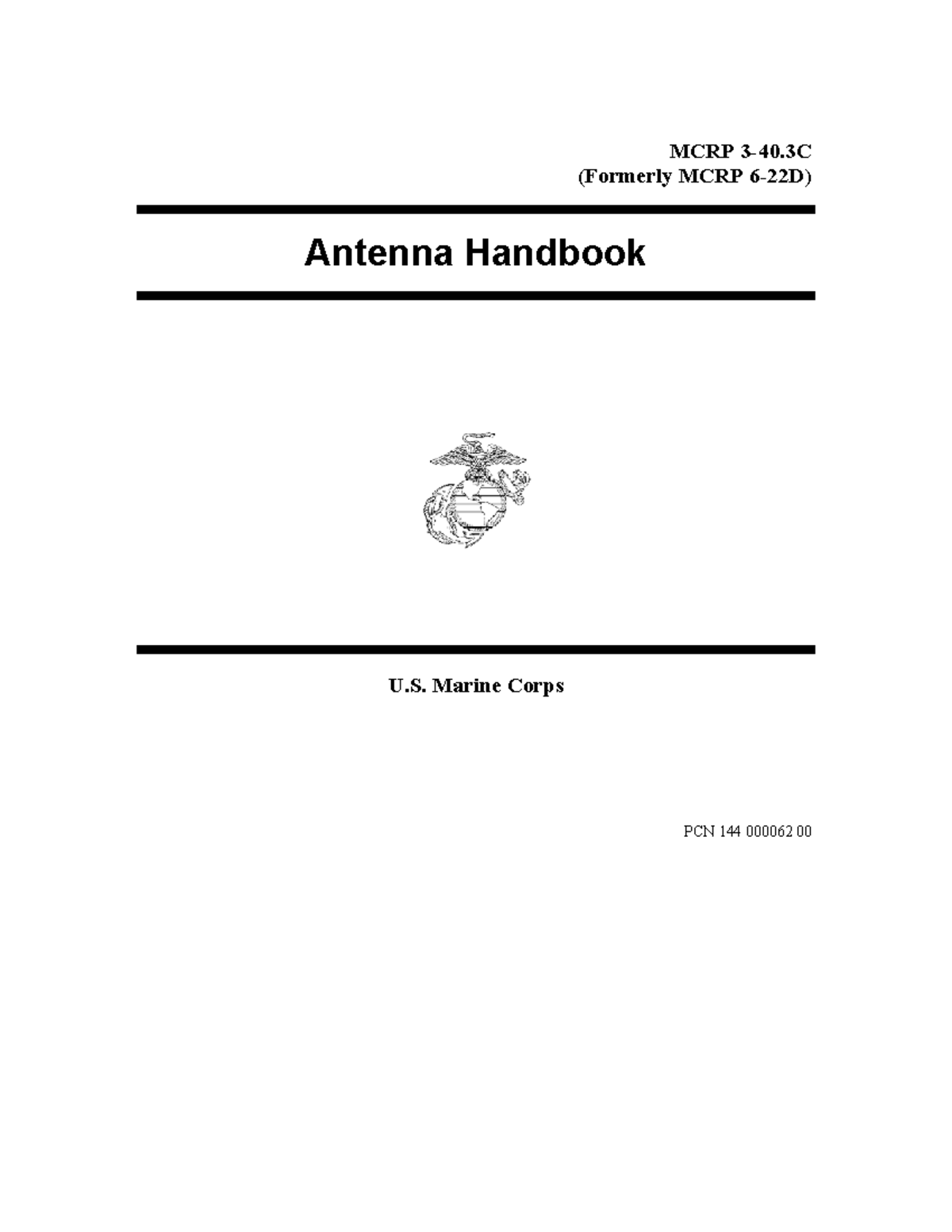 Antenna Handbook Курс по антеннам MCRP 340 (Formerly MCRP 622D