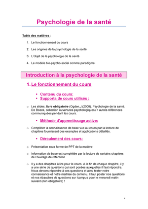 Psychologie De La Santé Lpsp1301 Uclouvain Studocu - 