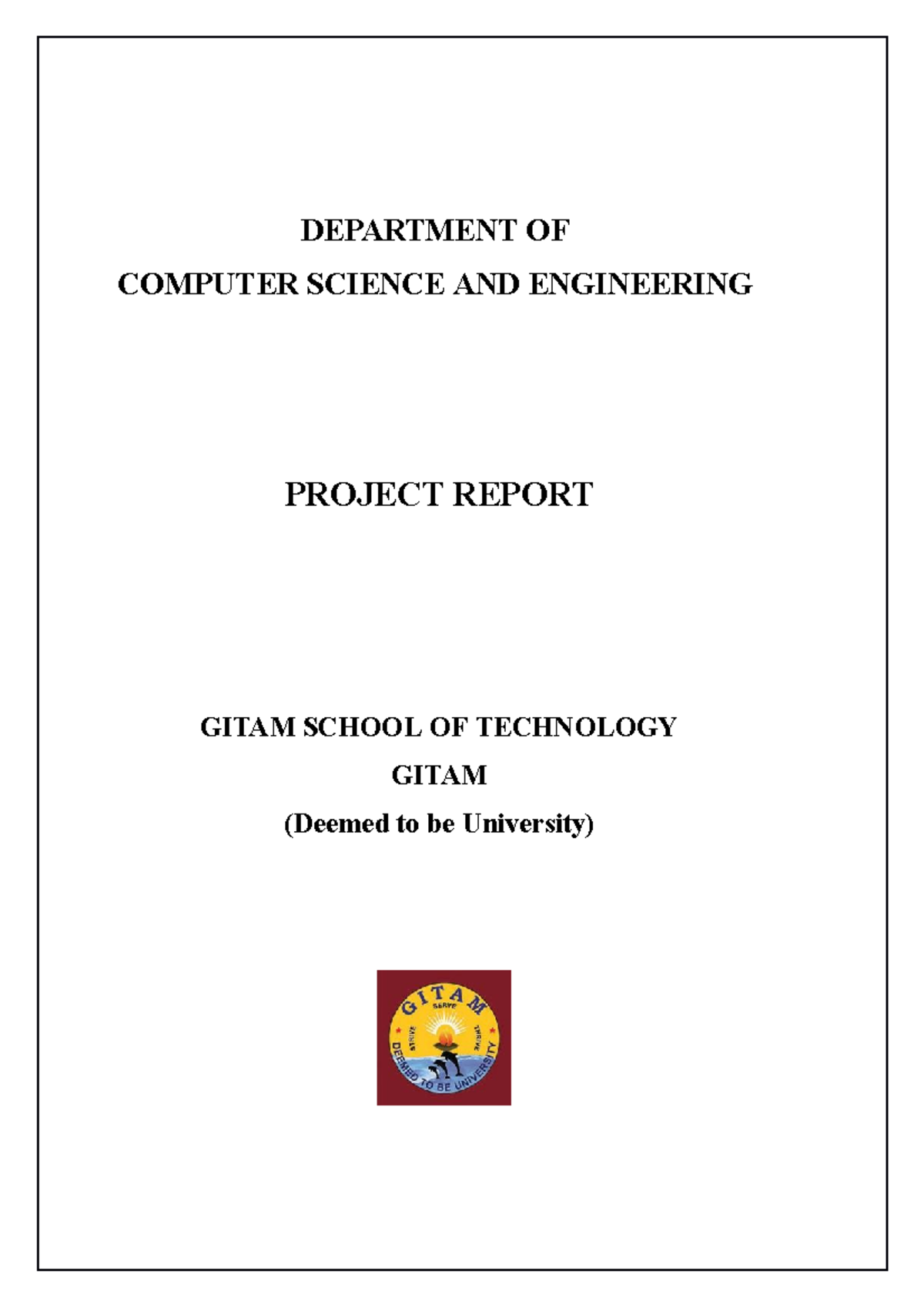 Project documentation final - DEPARTMENT OF COMPUTER SCIENCE AND ...