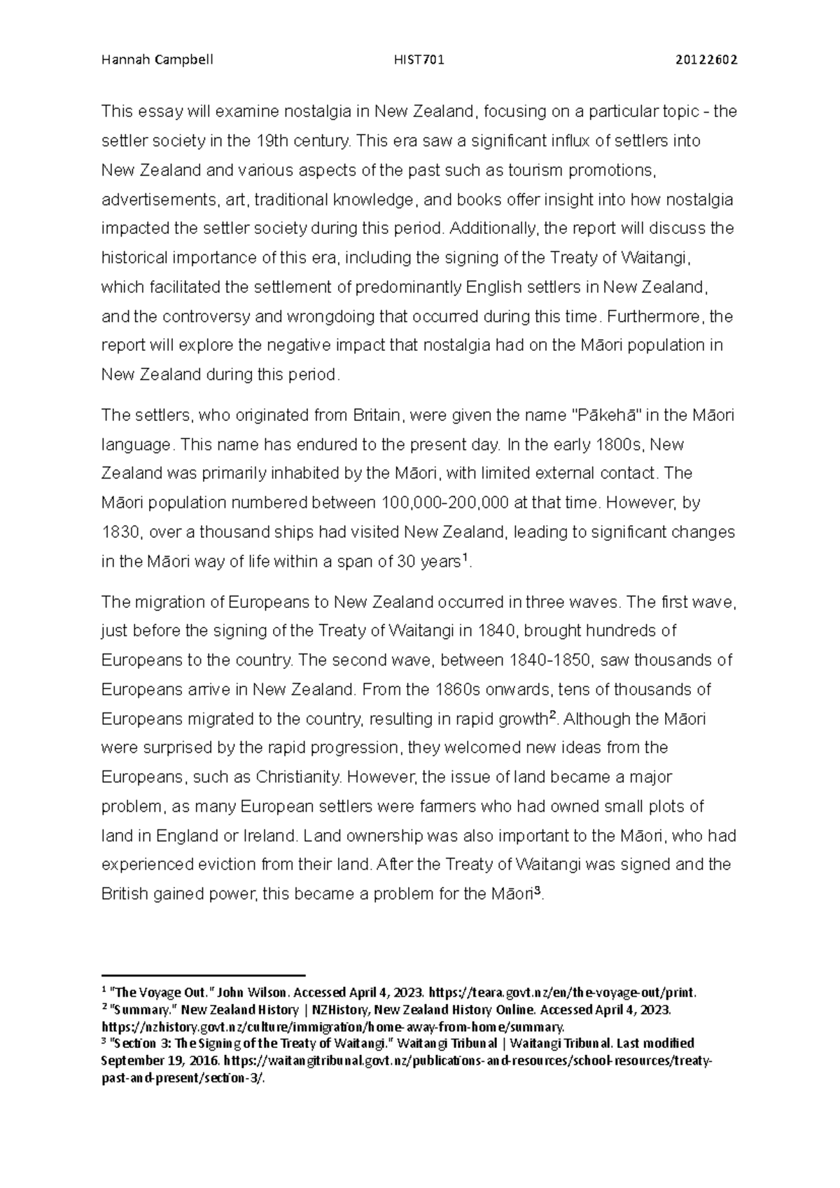 Nostalgia in New Zealand History - This essay will examine nostalgia in ...