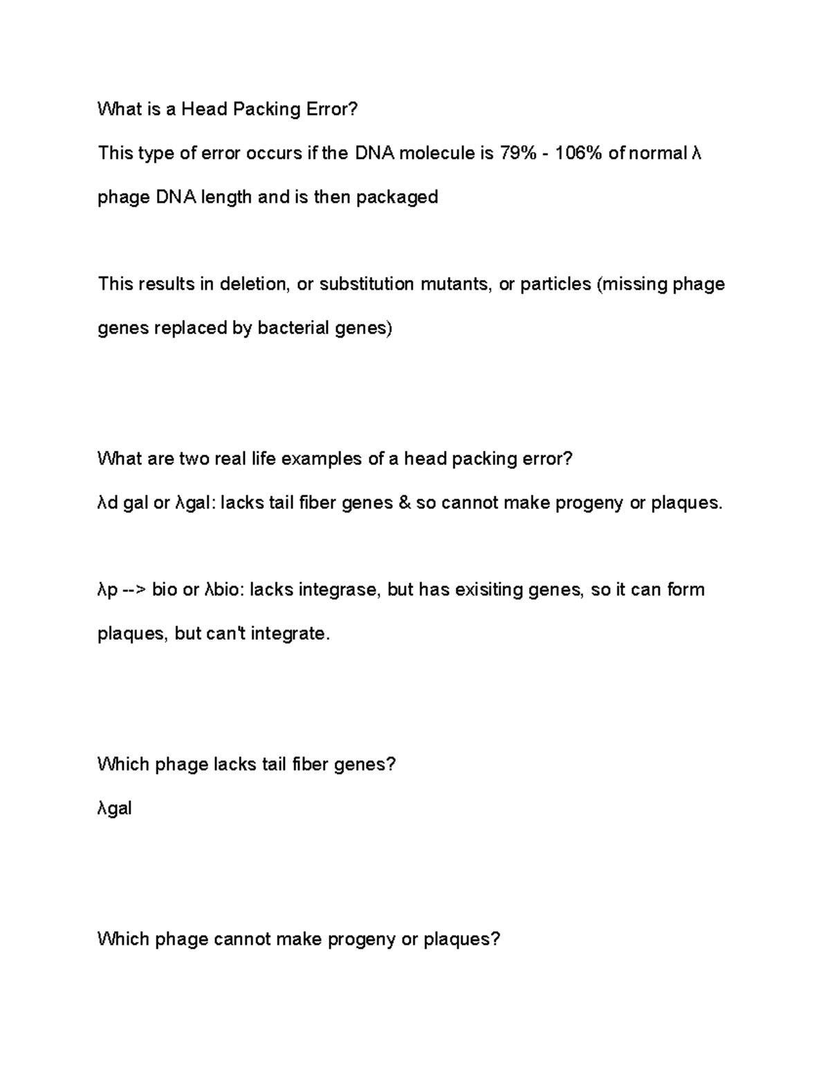 Head Packing Error - chap 15 - Google Docs - What is a Head Packing ...