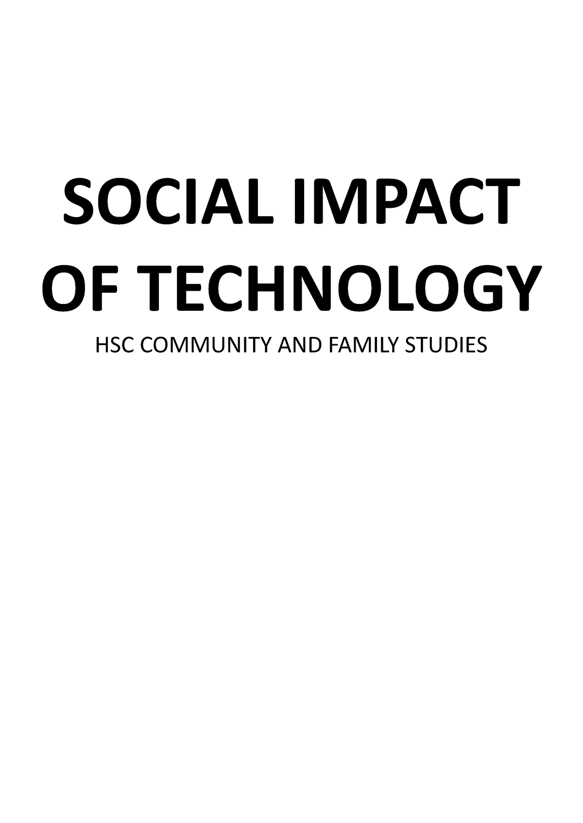 social impact of technology cafs essay