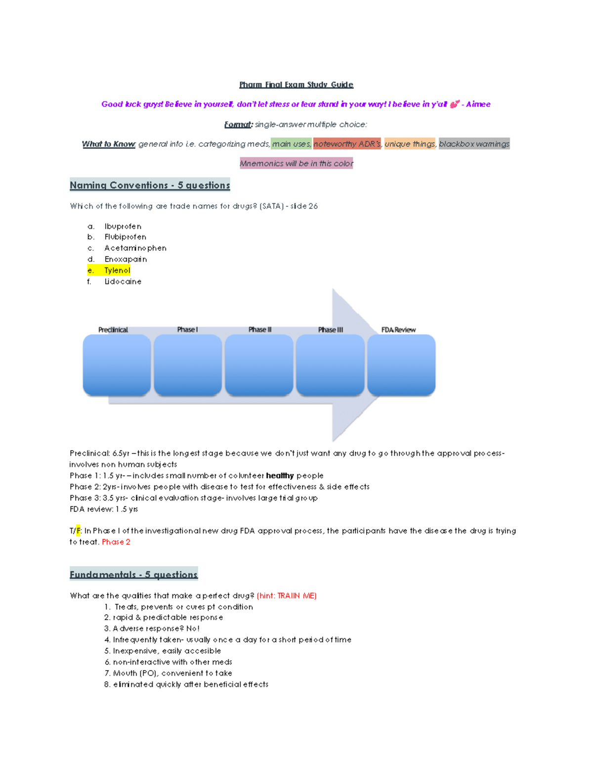 Pharm Final Exam Study Guide - categorizing meds, main uses, noteworthy ...