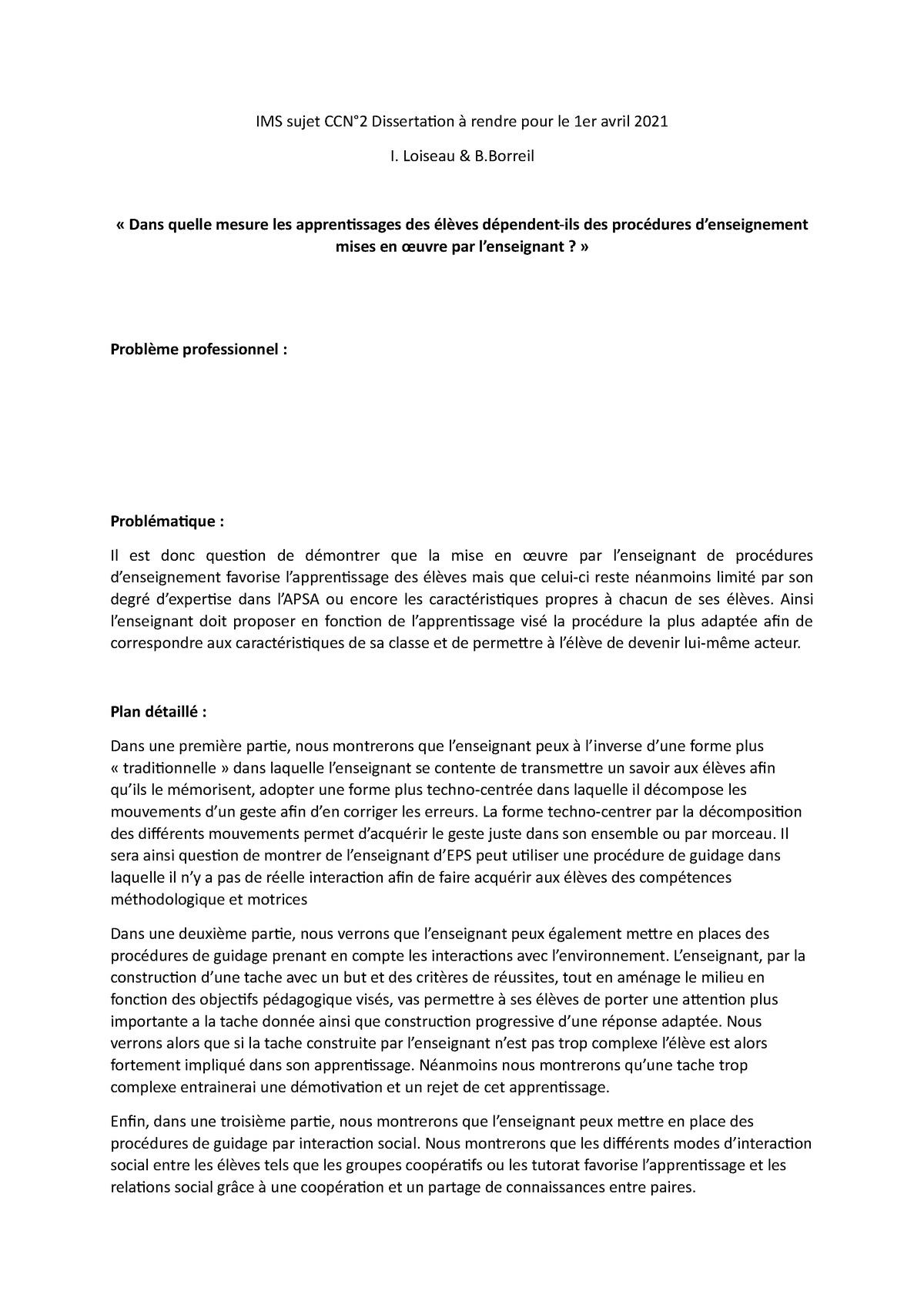 dissertation 1er