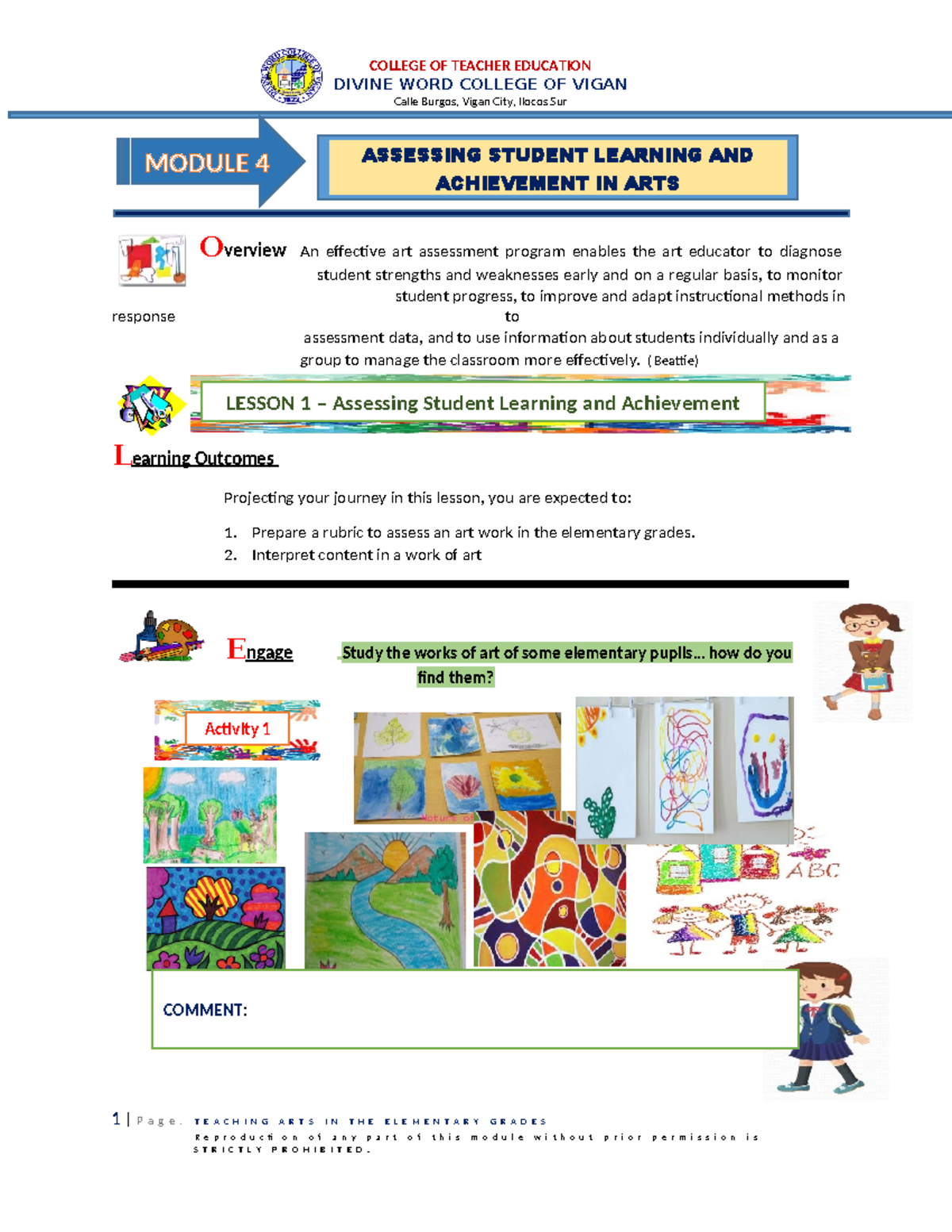 Lesson 1 Assessing Student Learning and Achievement - DIVINE WORD ...