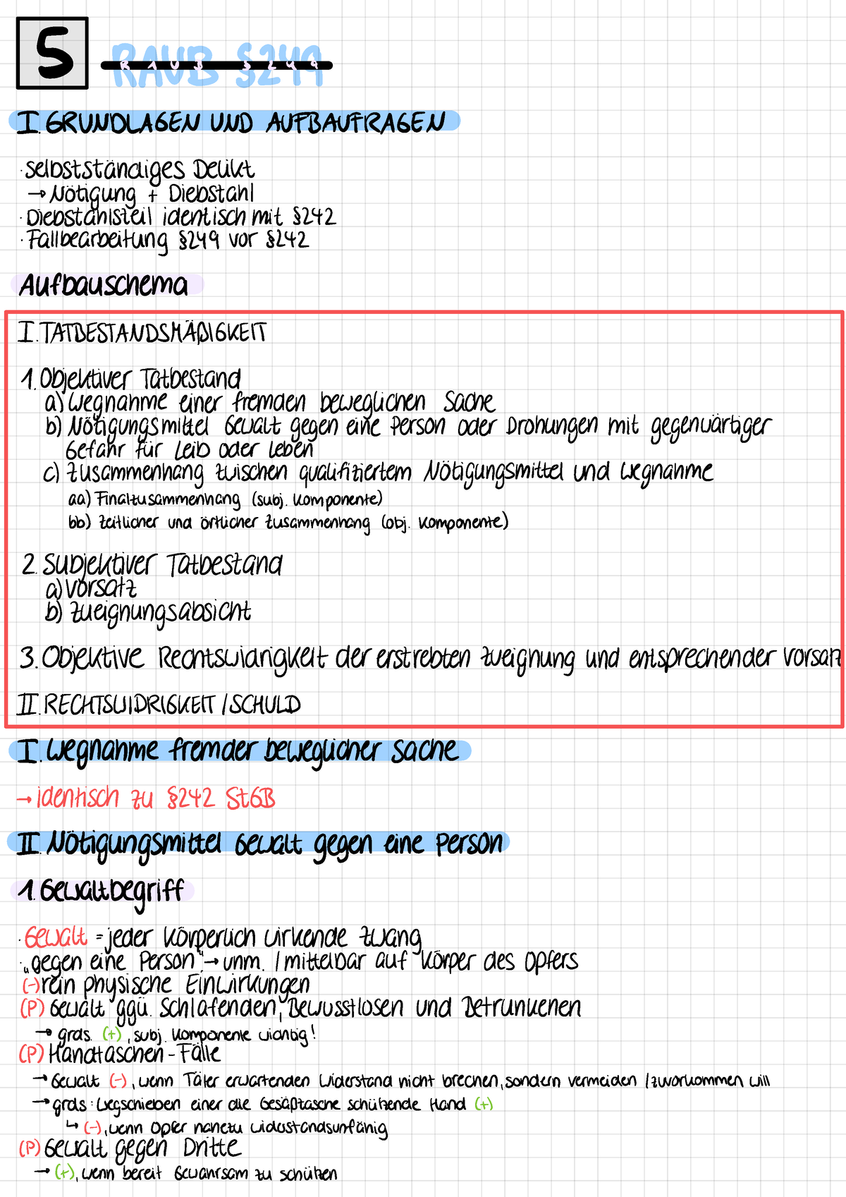 Raub Gemäß §249 - § R A U D § 2 4 9 I. GRUNDLAGEN UND AUFBAUFRAGEN ...