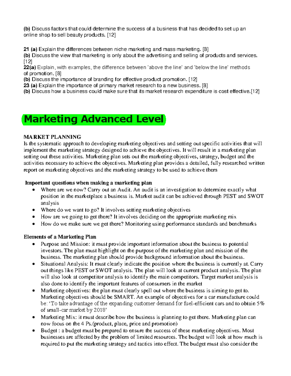 Chapter 3 Marketing AS and A Level 1 - (b) Discuss factors that could ...