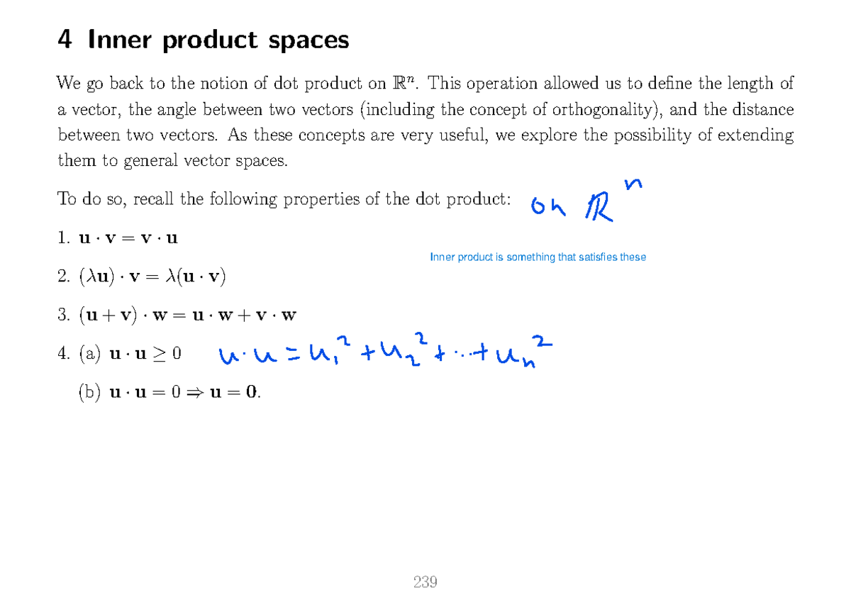 Inner Product Spaces - Studocu