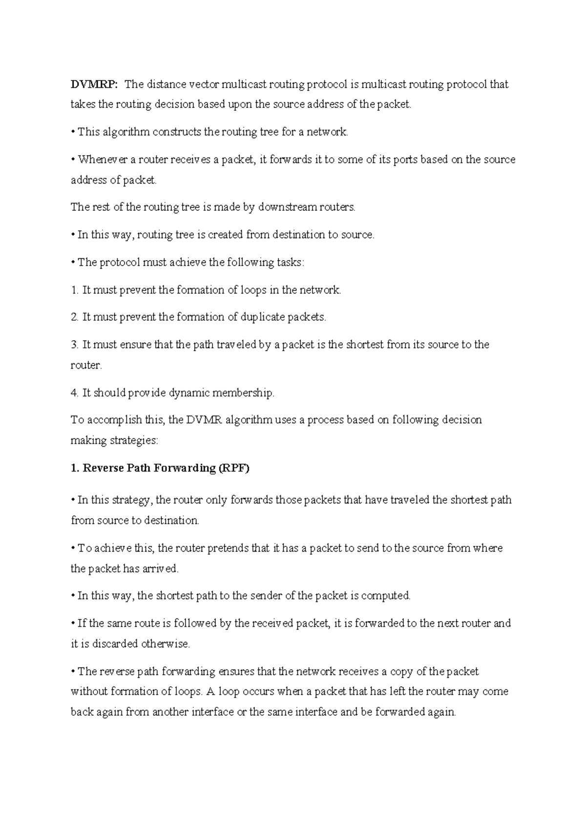 Dvmrp DVMRP The distance vector multicast routing protocol is