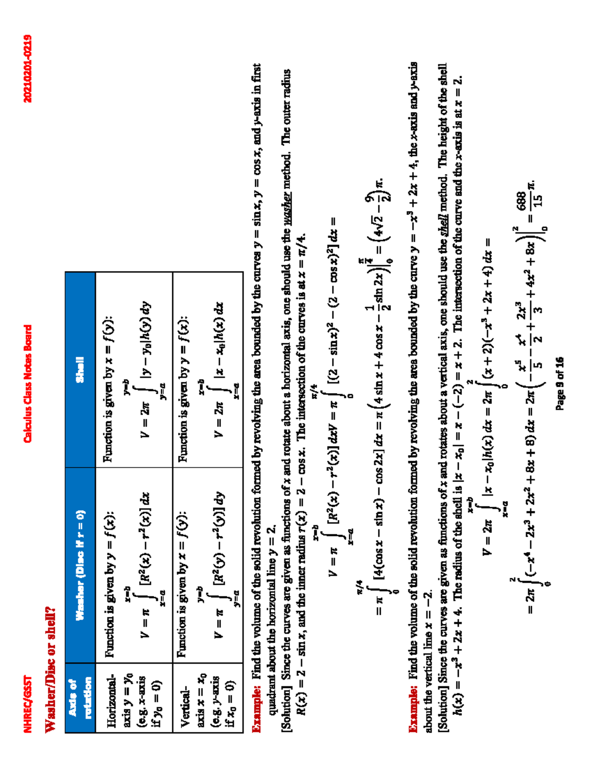 Integration Applications 2 - MATH 1502 - Studocu