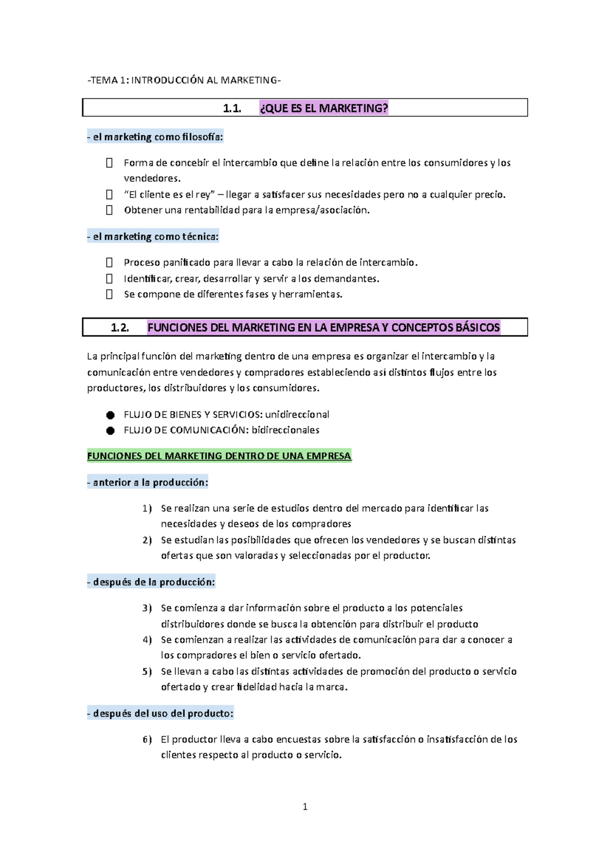 TEMA 1 - Apuntes 1 -TEMA 1: INTRODUCCIÓN AL MARKETING- 1. ¿QUE ES EL ...