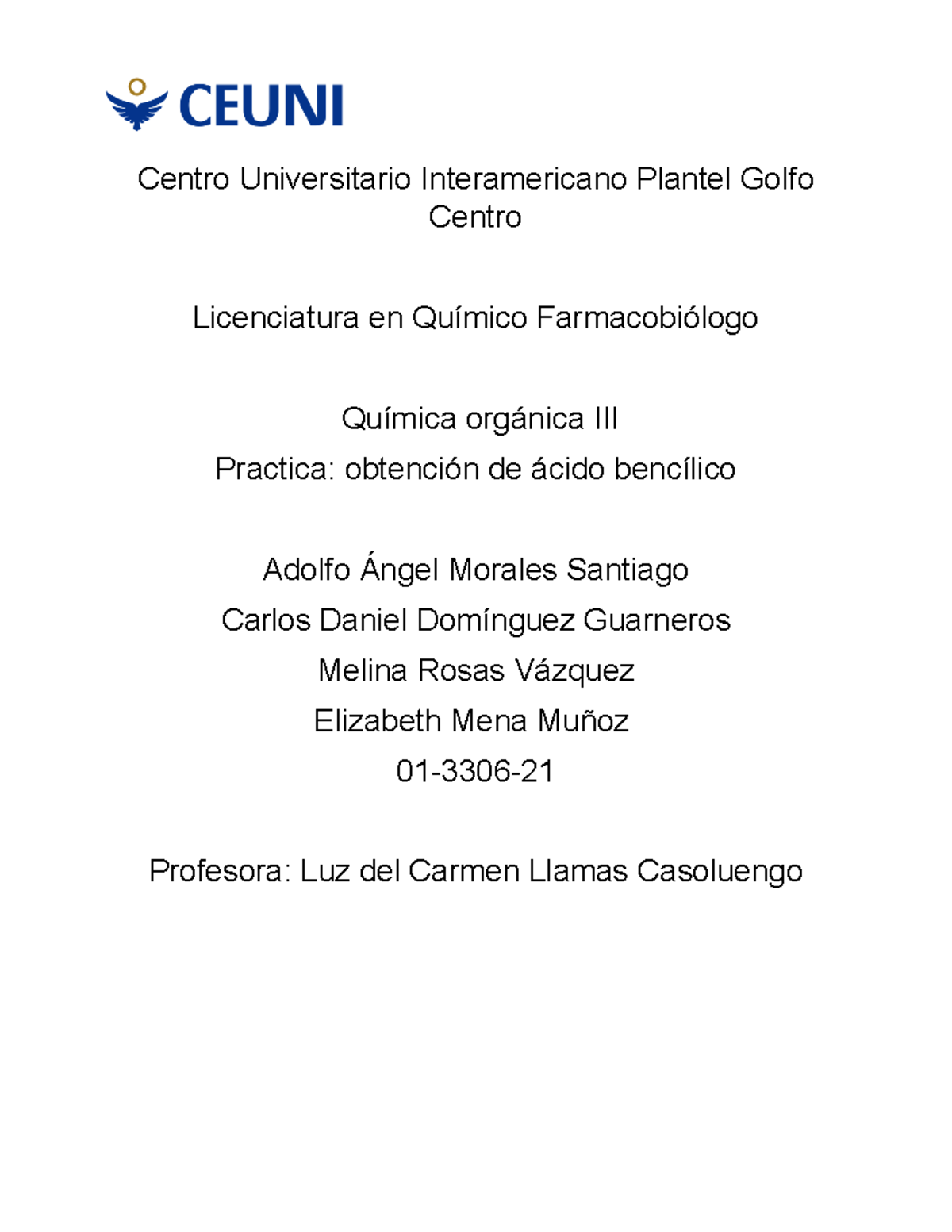 Acido bencilico aaaaaaaaaaaaaaaaaa Centro Universitario