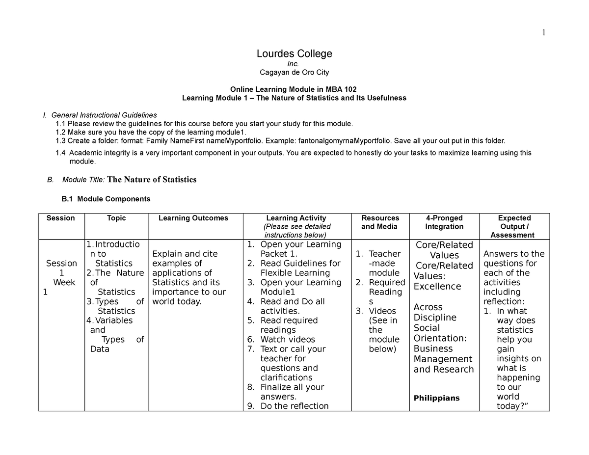 mba 102 assignment 1