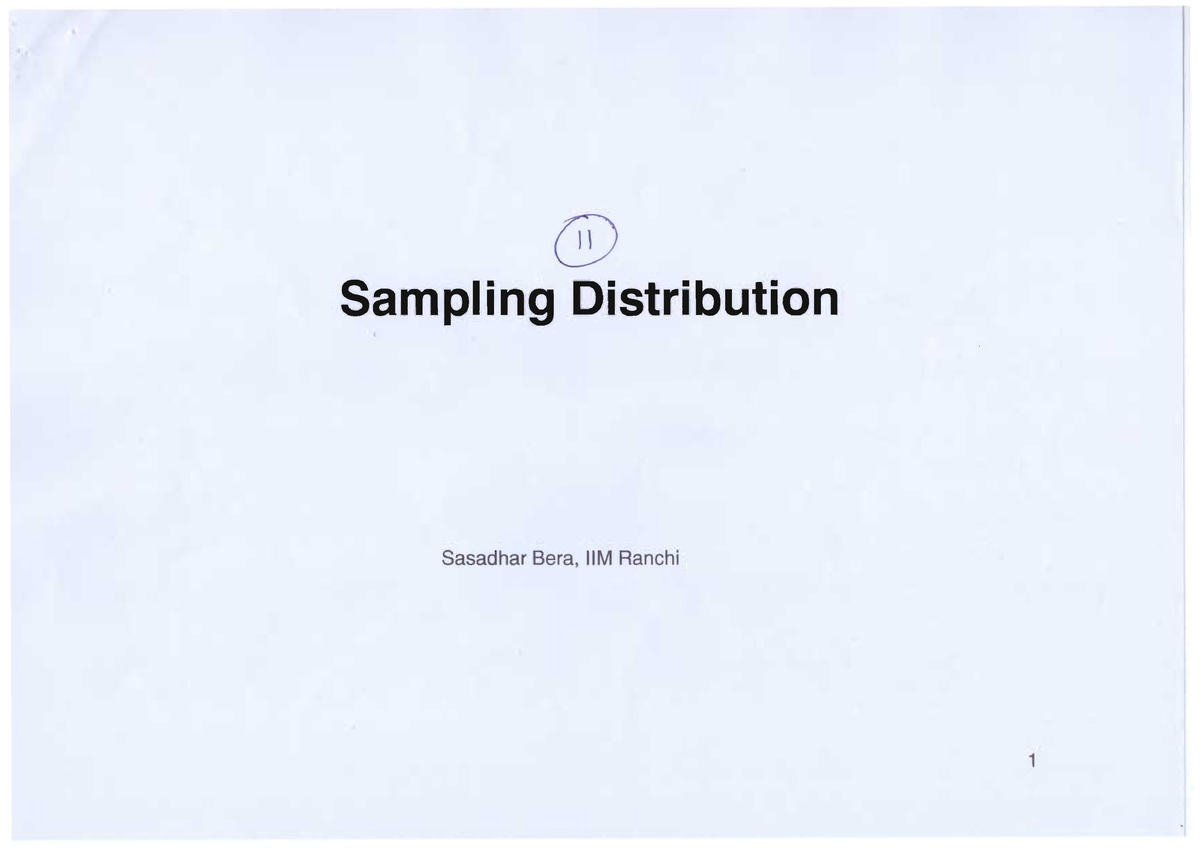 11 Sampling Distributions - Business Statistics - Studocu