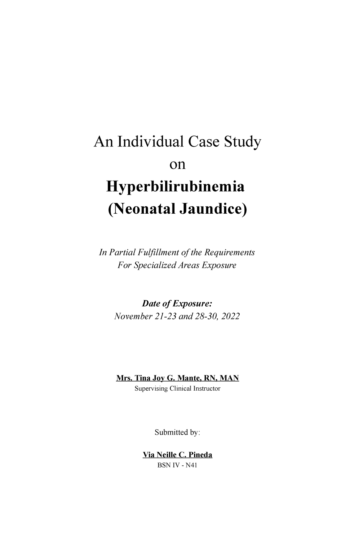 case study hyperbilirubinemia