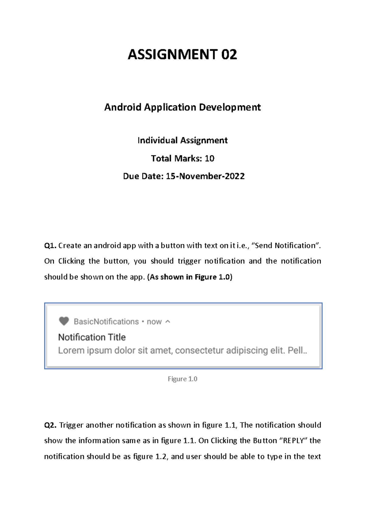 Assignment 02 - ASSIGNMENT 02 Android Application Development ...