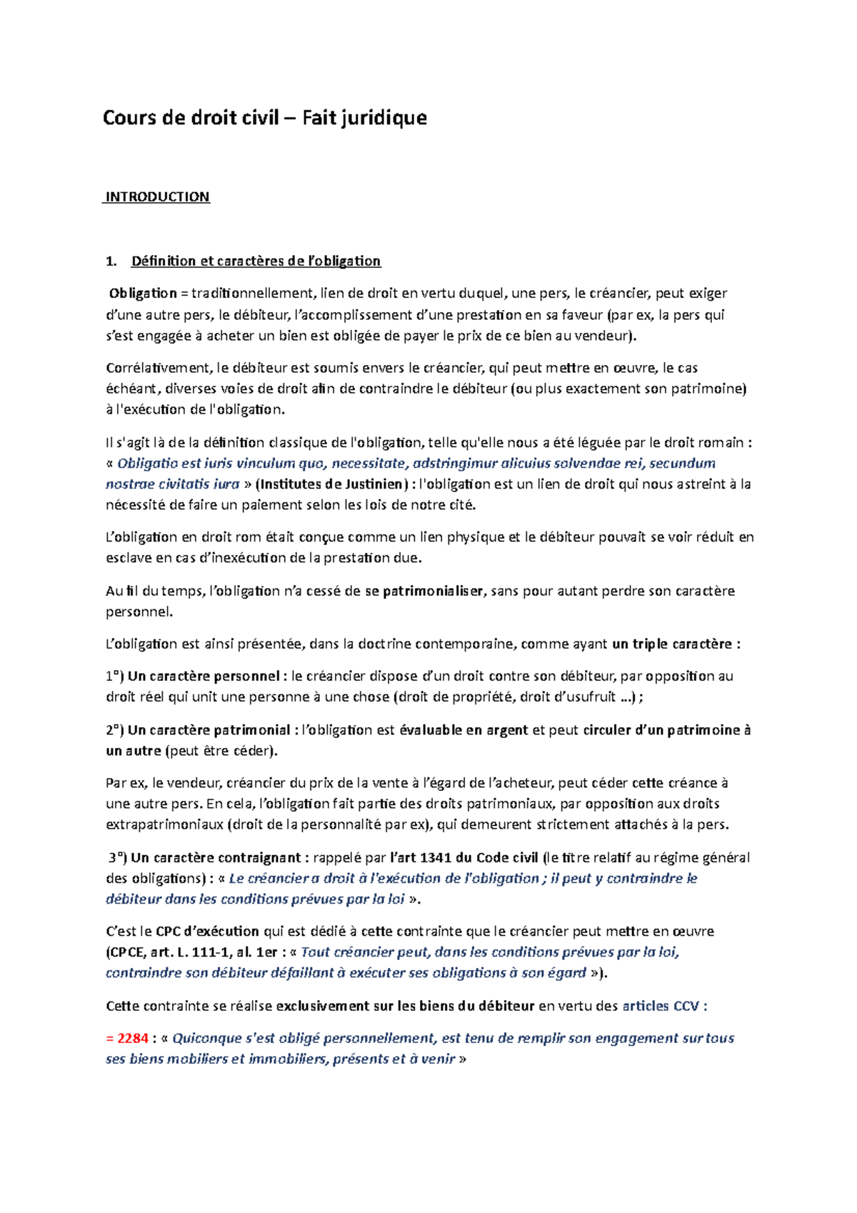DCFJ-11 - faits juridiques, notes de cours - Cours de droit civil ...
