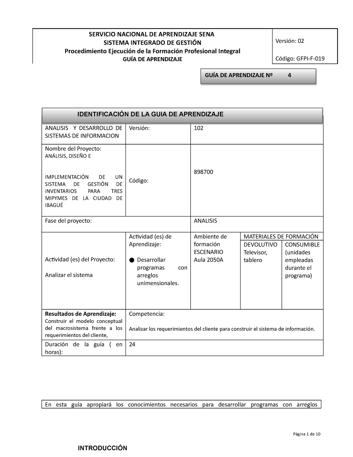 GFPI-F-019 Formato Guia De Aprendizaje No.4 - Java Basico - Arreglos ...