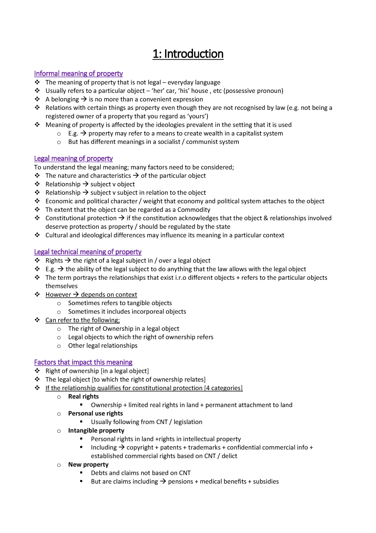 law-of-things-notes-1-introduction-informal-meaning-of-property-the