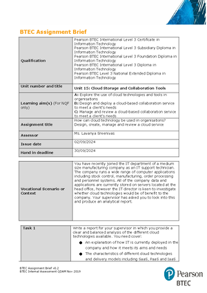 Assignment B And C - Cloud Computing - Unit Or Component Number And ...