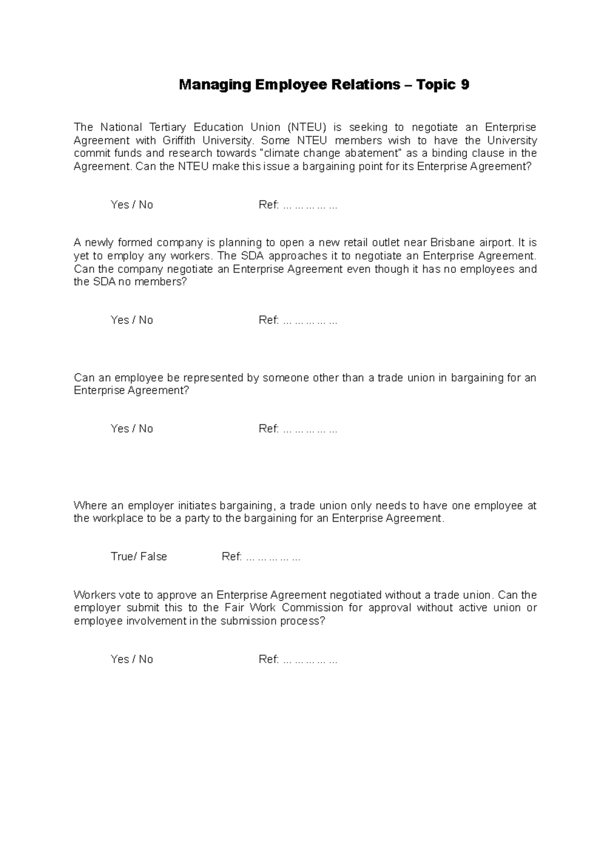 EB- Weekly Activities - Management employee relations - Managing ...