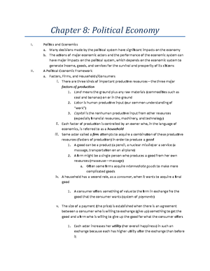 Chapter 11 - Lecture notes 1 - Chapter 11: Politics Across Borders I ...