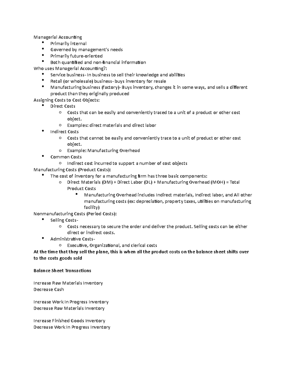 Module 3 - Managerial Accounting Primarily internal Governed by ...