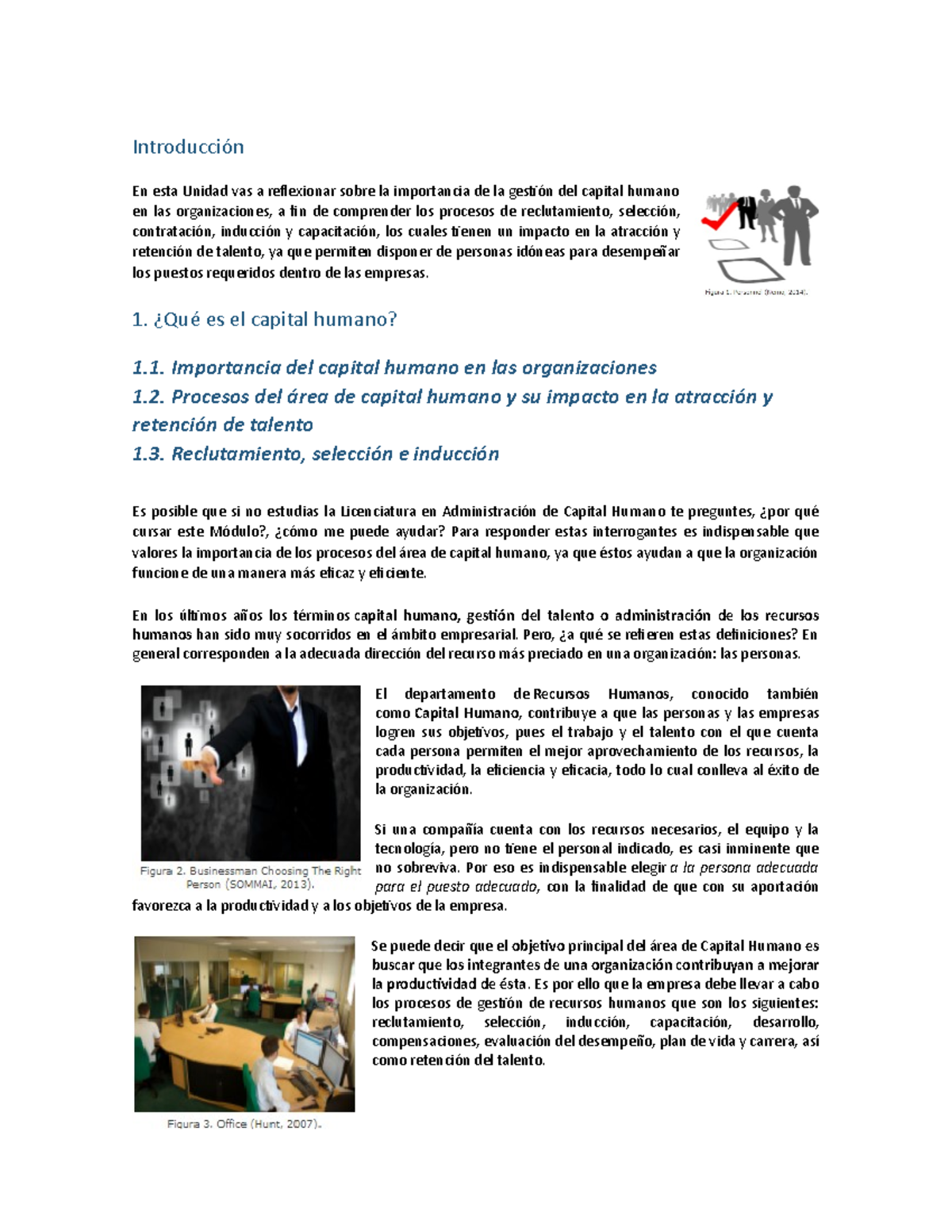 Gestion del capital humano y liderazgo - Introducción En esta Unidad ...