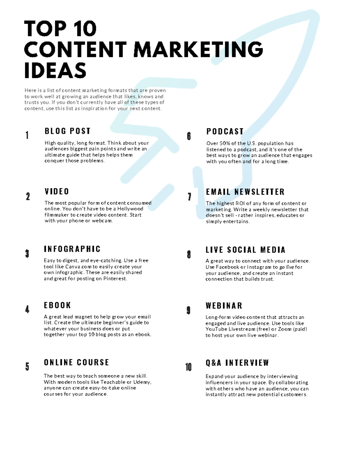 Top+10+Content+Marketing+Ideas - TOP 10 CONTENT MARKETING IDEAS 1 B L O ...