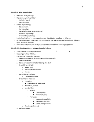 General Psychology - Overview notes for Modules 7-9 - BModules Video ...