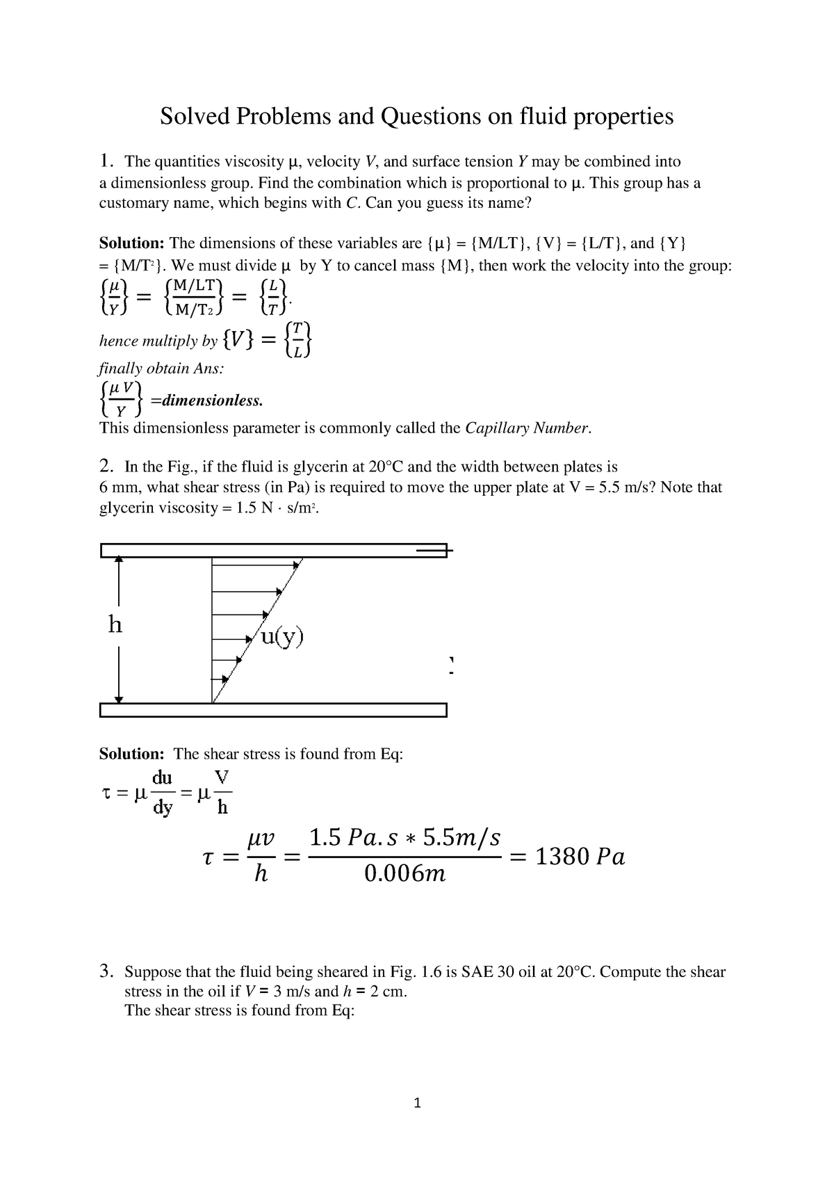 Basic Fluid Properties Studocu