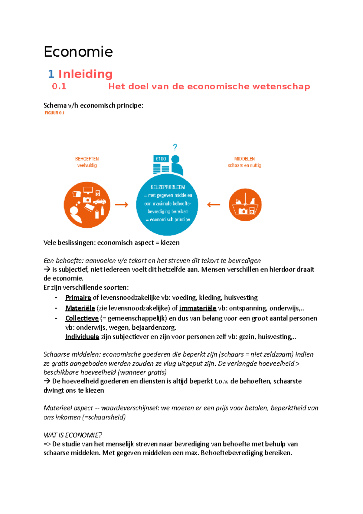 Economie SV[ 15] - Economie 1 Inleiding 0 Het Doel Van De Economische ...